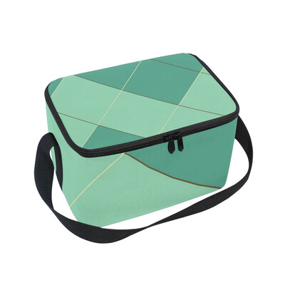 

ALAZA Lunch Box Insulated Green Square Lunch Bag Large Cooler Tote Bag for Men Women