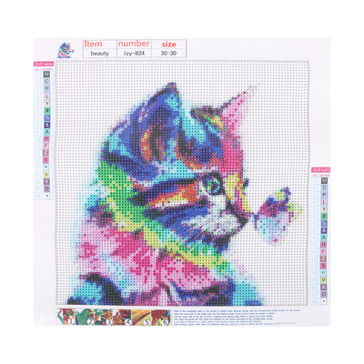 

DIY Diamond Painting Kit Cat Butterfly Crystal Rhinestone Embroidery Pictures Arts Craft Gift Home Wall Decor