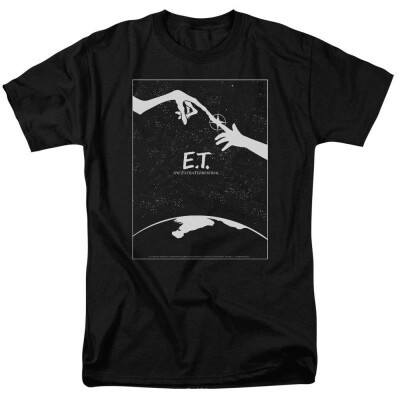 

ET the Extra Terrestrial Simple Poster Mens Short Sleeve Shirt Black