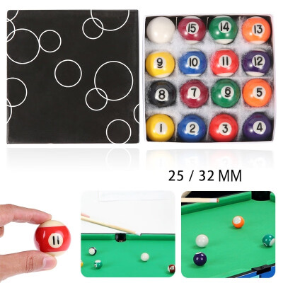 

16PCS Mini Billiard Balls Set Professional 2532MM Children Pool Table Balls Set Resin Small Pool Cue Balls Complete Set