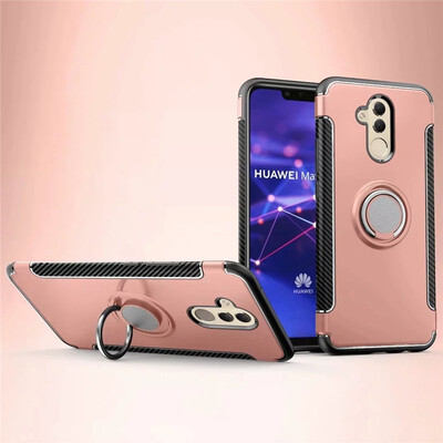 

Back Cover For Huawei Mate 20 Lite Case Car Holder Stand Hard PC Silicon Ring Suction Bracket Celulars Fecoprior