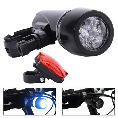 

5 LED Waterproof Bike Bicycle Cycling Front And Rear Tail Light Set Super Bright