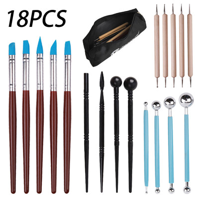 

Willstar 18 pcs Professional Polymer Clay Sculpting Tool Pottery Models Art Proj