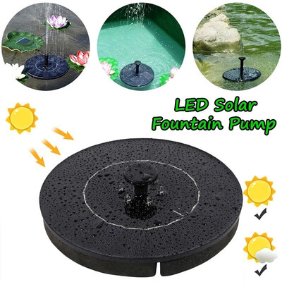 

NEW Solar Fountain Pump With 4 Different Spray Heads For Bird Bath Fish Tank Pond And GardenWith LED LightNo LED light