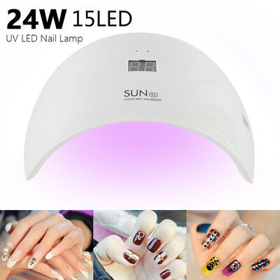 

Durable 24W 15LED Smart Infrared Sensor UV Sunlight Nail Dryer Lamp Gel Polish Curing Timing Manicure Machine USB 3 Timers