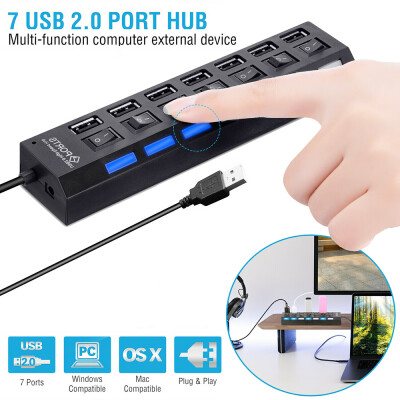 

Willstar High Speed 7 Ports USB 3020 Adapter Hub Splitter With LED For PhonePCLaptopComputerU DiskTablet