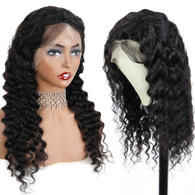 

Amazing Star Brazilian Virgin Hair Deep Wave Full Lace Wigs Human Hair Full Lace Wigs with Baby Hair Full&Thick Natural Color