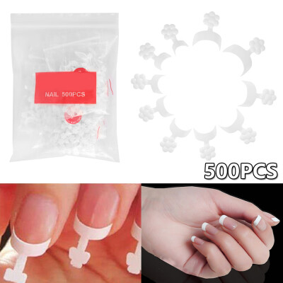 

500Pcs Artificial French Nail Tips Fake Half False Acrylic UV Gel NaturalClear