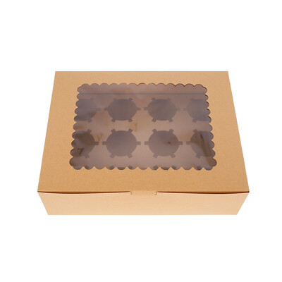 

Willstar 15-Packs Cupcake Boxes Food Grade Kraft Bakery Boxes with Inserts&Display Windows Fits Cupcakes or Muffins