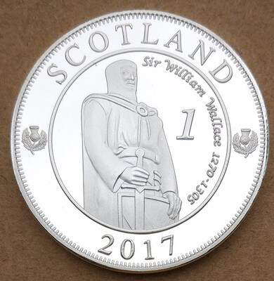 

40mm Scotland Willam Wallace Suvernir Coin Silver Plated medal
