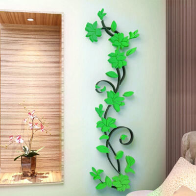 

3D Vase Flower Tree Removable Art Vinyl Wall Stickers Mural Home Decor For DIY Home Bedroom Decoration