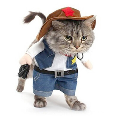 

Funny Pet Dog Cat Clothes Pet Costume Halloween Uniform Clothes Doctor Policeman Cowboy Pirate Outfit For Small Medium Dog