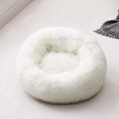 

Round Plush Cat Bed Pet House Soft Fluffy Long Plush Cat Mat Round Dog Bed For Small Dogs Cats Nest Winter Warm Sleeping Bed Mat