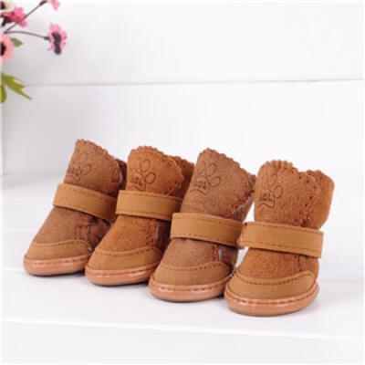 

4 pcsset Cute Chihuahua Dog Shoes Small Dogs Pet Shoes Puppy Winter Warm Boots Shoes -XXL