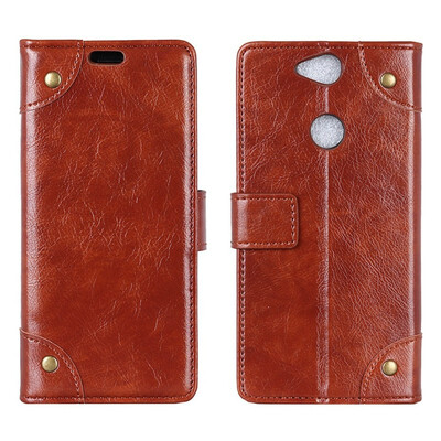 

MOONCASE Sony Xperia XA2 copper buckle nappa leather case - brown