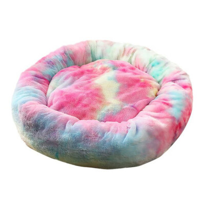 

Round Plush Cat Bed Pet House Soft Fluffy Long Plush Cat Mat Round Dog Bed For Small Dogs Cats Nest Winter Warm Sleeping Bed Mat