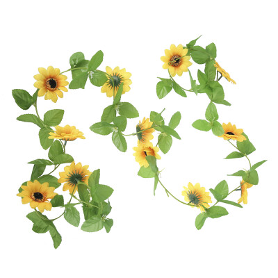 

Willstar 1PC 86 ft Artificial Yellow Sunflower Garland Vine Floral Arch Decor