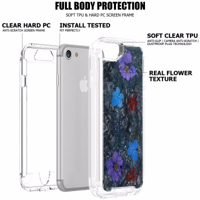 

Shells of dried flowers Case for iPhone 8 76Full Body Protection Bumper Rugged Non-Slip Shockproof Protective Clear Case