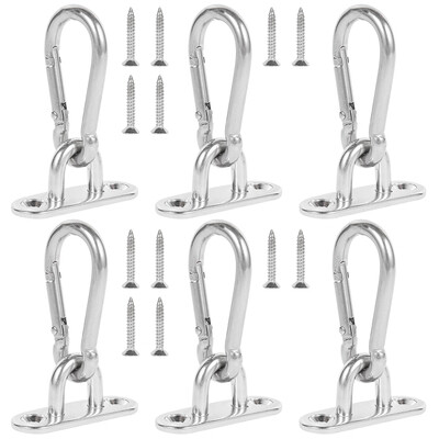 

12 PCS Stainless Steel Eye Plate Hook&Spring Clip Snap Hook