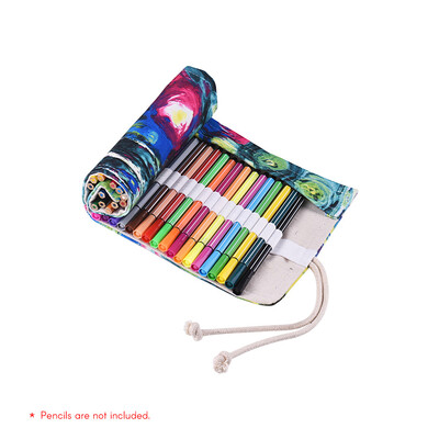 

Canvas Pencil Roll Pouch Case Bag Wrap Holder Storage 72 Holes for Artist