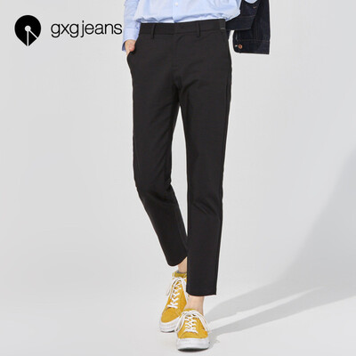 

Gxgjeans mens spring fashion slim youth trend straight casual pants feet pants 181602226 black L