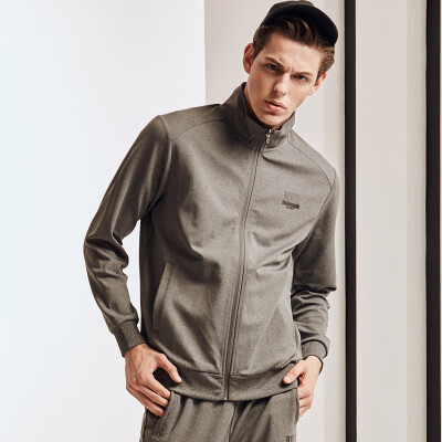 

361 degrees mens 2018 new sports suit winter new open sweater trousers two-piece set 651744902-2 deep flower gray