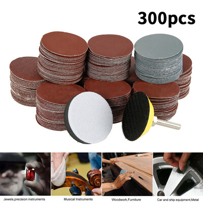 

Willstar 300X 2Inch Sanding Discs Pads Mixed Orbital Sander Hook Loop Sand Paper Alumina