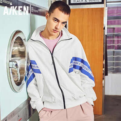 

Aiken Aiken 2019 spring new mens stitching jacket AK119071911 white XL