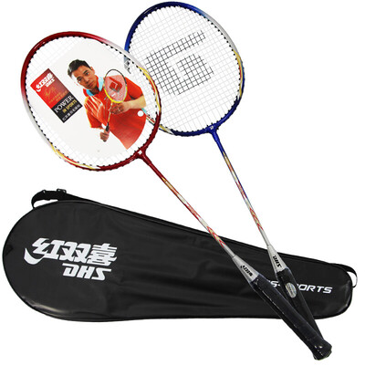 

Double Happiness DHS badminton racket to shoot entertainment fitness entry aluminum alloy badminton racket E1001 has threaded