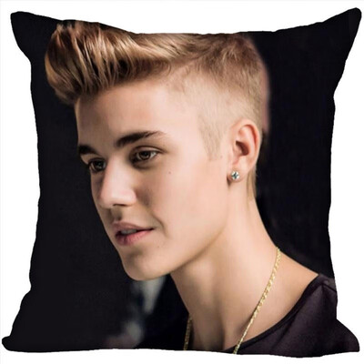 

Justin Bieber Pillow Cover Bedroom Home Office Decorative Pillowcase Square Zipper Pillow Cases Satin Fabric No Fade 35x35CM 35x35CM
