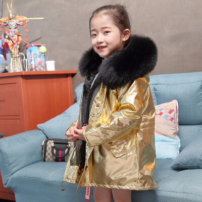 

Winter girls jacket autumn baby girl jacket natural fox fur collar girl jacket baby girl winter clothes down jackets for girl