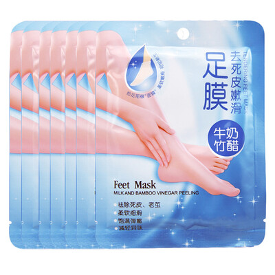 

7 Pairs Comfort Exfoliating Peel Foot Masks 14Pcs Baby Soft Feet Remove Scrub Callus Hard Dead Skin Bamboo Vinegar Feet Care For P
