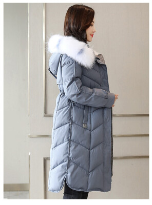 

Mid-length cotton coat slim hooded jacket 90254