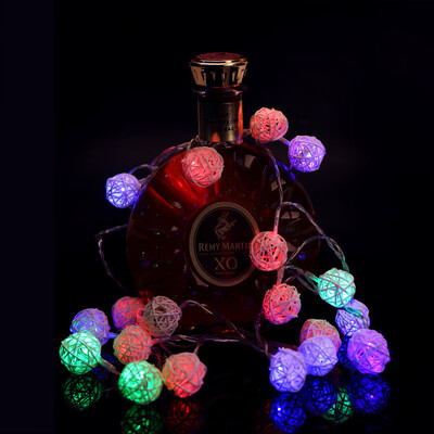 

22 Meters Rattan Ball LED String Lights Party Holiday Decorative Light with Battery Box