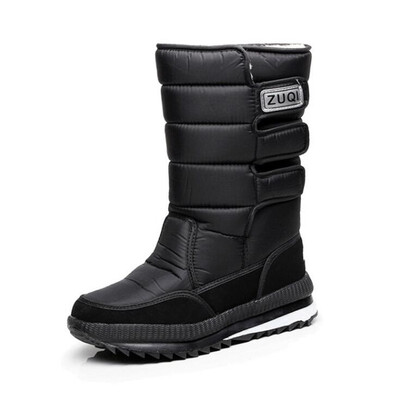 

2019 Men Boots platform snow boots for men thick plush waterproof slip-resistant winter shoes Plus size 36 - 47