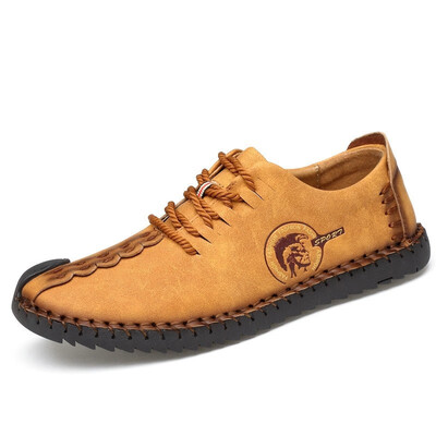 

Plus Size Comfortable Casual Men Shoes High Quality Split Leather Men Flats Moccasins Shoes