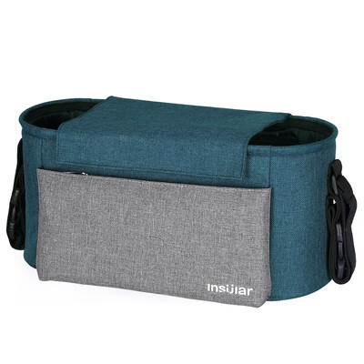 

Universial Stroller Organizer Bag Diaper Bottle Storage Bag Cup Holder with Shoulder Strap Orange