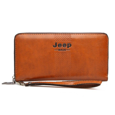 

JEEP BULUO Men Clutch Wallets Famous Brand Long Wallet Purse Large Capacity Handbags Clutch Bag For iPhone Man Leather Fashion