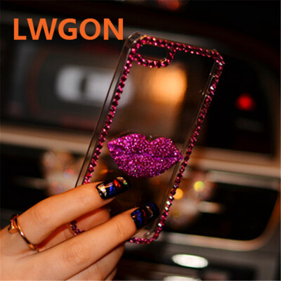 

Bling Daimond Rose Red Pink Lip Case For Huawei Nova