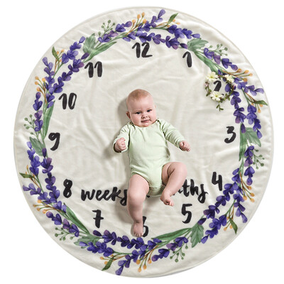 

Baby Weekly Monthly Milestone Blanket For Girl Boy Floral Wings Unicorn Frame Newborn Photo Prop Background Super Soft Flannel