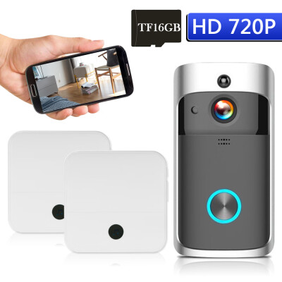 

WiFi Smart Wireless Security DoorBell Smart HD 720P Visual Intercom Recording Video Door Phone Remote Home Monitoring Night Vision