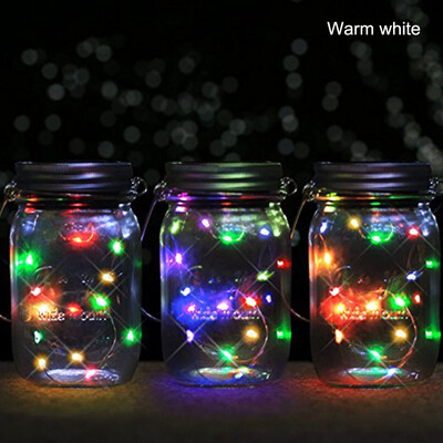 

UpperX 2M 20LED Fairy Light Solar Mason Jar Lid Lights Color Changing Garden Decor Have a bottle