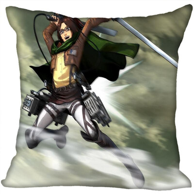 

Attack On Titan Pillow Cover Bedroom Home Office Decorative Pillowcase Square Zipper Pillow Cases Satin Fabric No Fade 35x35CM 35x35CM