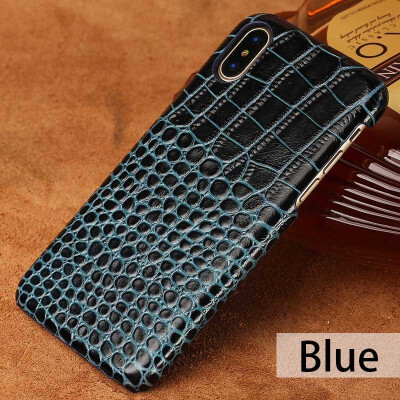 

Leather phone case iPhone5 6 7 8s plus protective shell crocodile leather back cover all-inclusive x xs max xr phone case