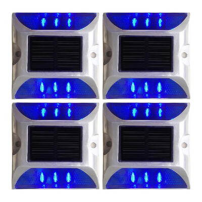 

Solar Deck Lights 6-LED Driveway Light Aluminum Waterproof Outdoor Path Road Stairs Step Ground Lamp for Pathway Garden Patio Yard