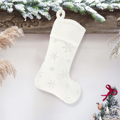 

Willstar 1PCS Christmas Stocking Sequin Santa Candy Gift Bags Xmas Tree Hanging Decor-Whit