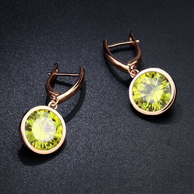 

Korean Fashion Cubic Zirconia Rose Gold Earrings for Women Gold 585 Earrings Hanging Gold 585 Jewelry Earings