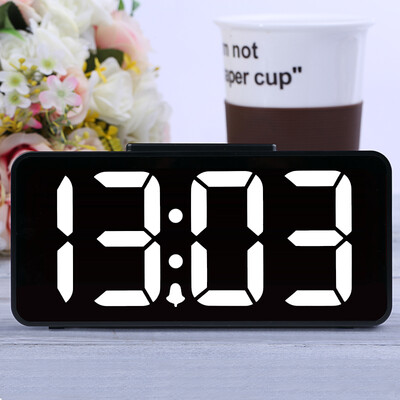 

Han Shi Hense creative big screen clock night light mute alarm clock fashion clock LED clock living room bedroom alarm table HA89 black white light
