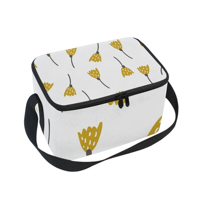 

ALAZA Insulated Lunch Box Tulips Pattern Lunch Bag for Men Women Portable Tote Bag Cooler Bag