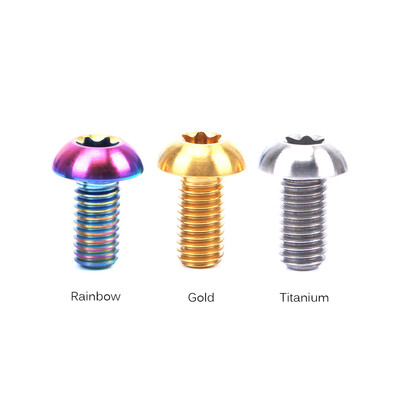 

RISK 12PCS M5×10mm Disc Disk Brake Rotor Bolts T25 Torx Titanium TI MTB Bicycle Bottle Holder Bolt Bike Water Bottle Cage Screw